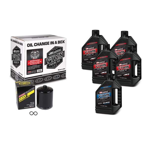 20W-50 V-Twin 1986 - Current Sportster Black Filter Full Kit Synthetic