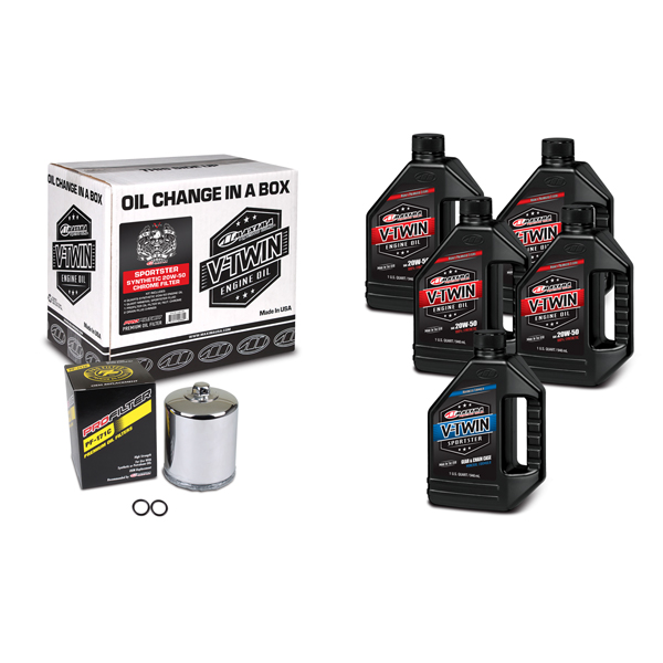 20W-50 V-Twin 1986 - Current Sportster Chrome Filter Full Kit Synthetic