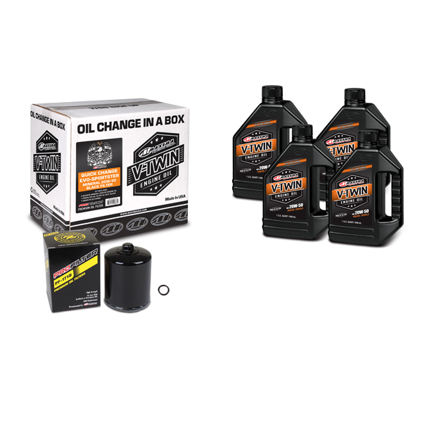 20W-50 V-Twin Evolution 1984 -1999 Sportster 1999 Current Black Filter Quick Change Kit Mineral