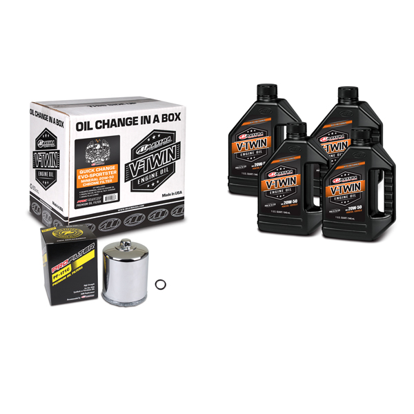 20W-50 V-Twin Evolution 1984 -1999 Sportster 1999 Current Chrome Filter Quick Change Kit Mineral