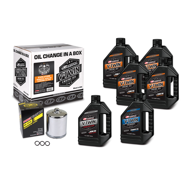 20W-50 V-Twin Evolution 1984 -1999 Chrome Filter Full Change Kit Mineral